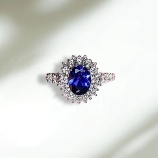 Blue diamond ring